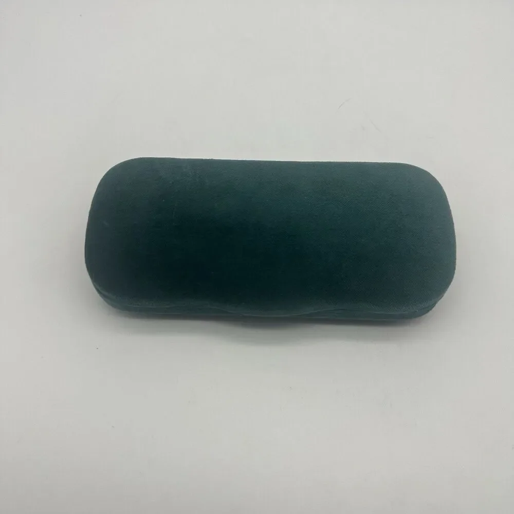GUCCI AUTHENTIC DESIGNER HARD VELVET CLAMSHELL EYEGLASS SUNGLASSES CASE IN GREEN